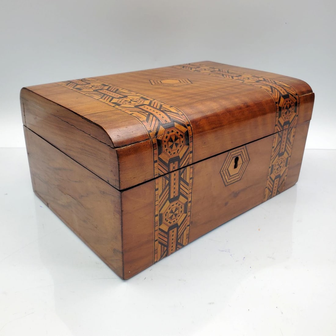 Antique 19th C. English Wood Sewing Box (1 of 5)