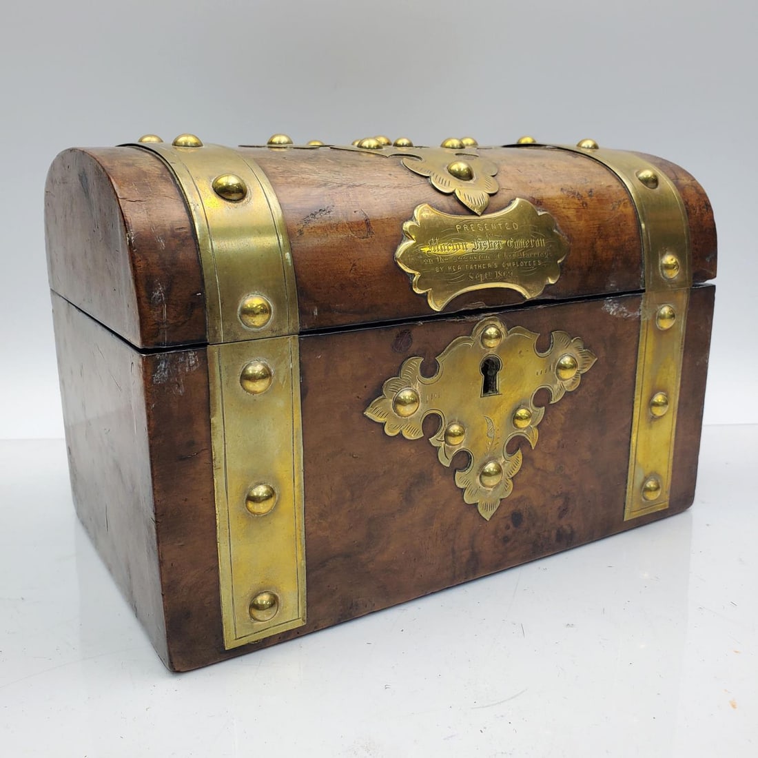 Antique 19th Century English Walnut Tea Caddy (1 of 6)