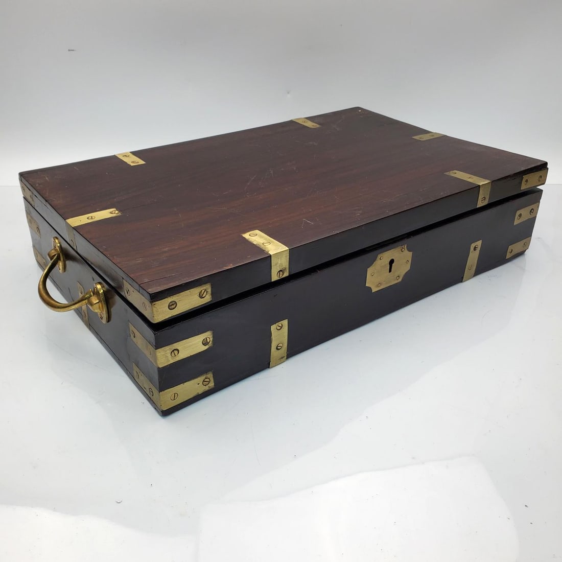 Antique English Rosewood Box w/ Brass Mounts (1 of 5)