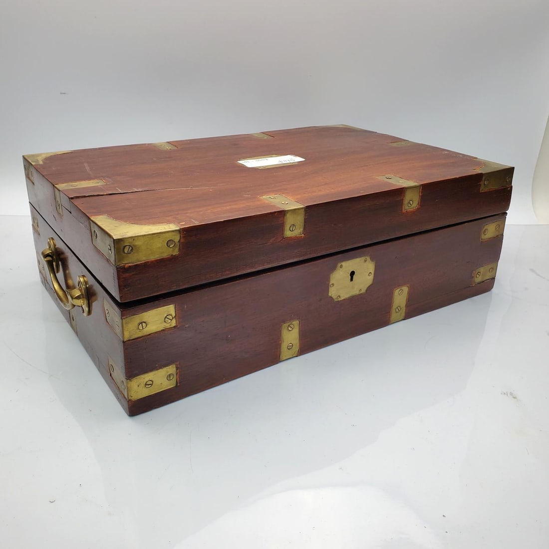 Antique English Mahogany Box w/ Brass Mounts (1 of 5)