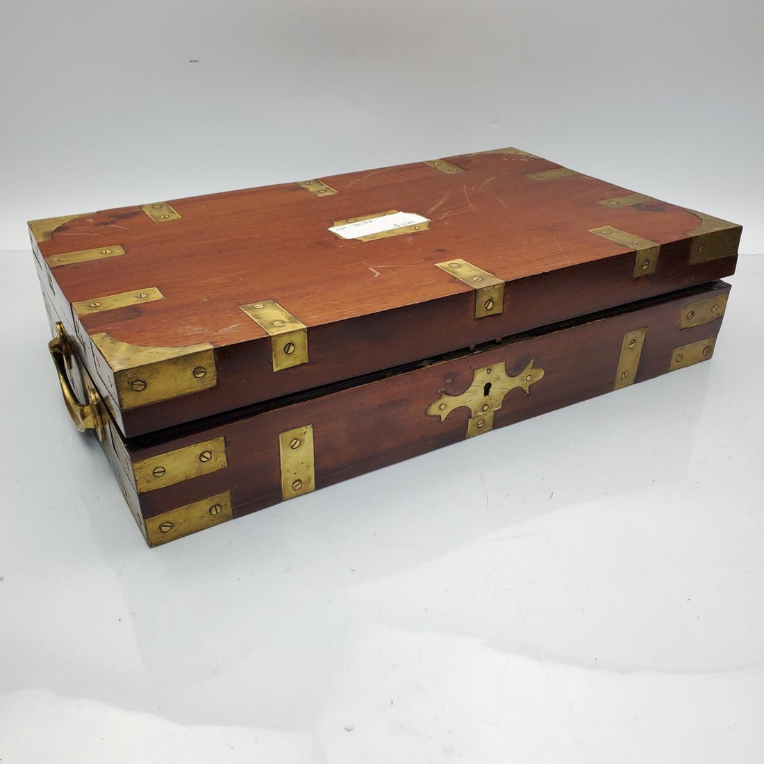 Antique English Mahogany Box w/ Brass Mounts (1 of 7)