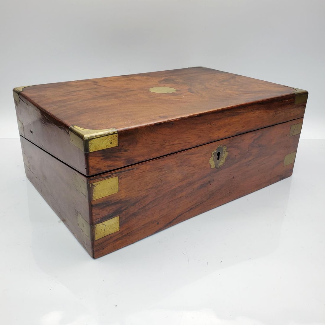 Antique English Burr Walnut Travel Writing Box (1 of 8)