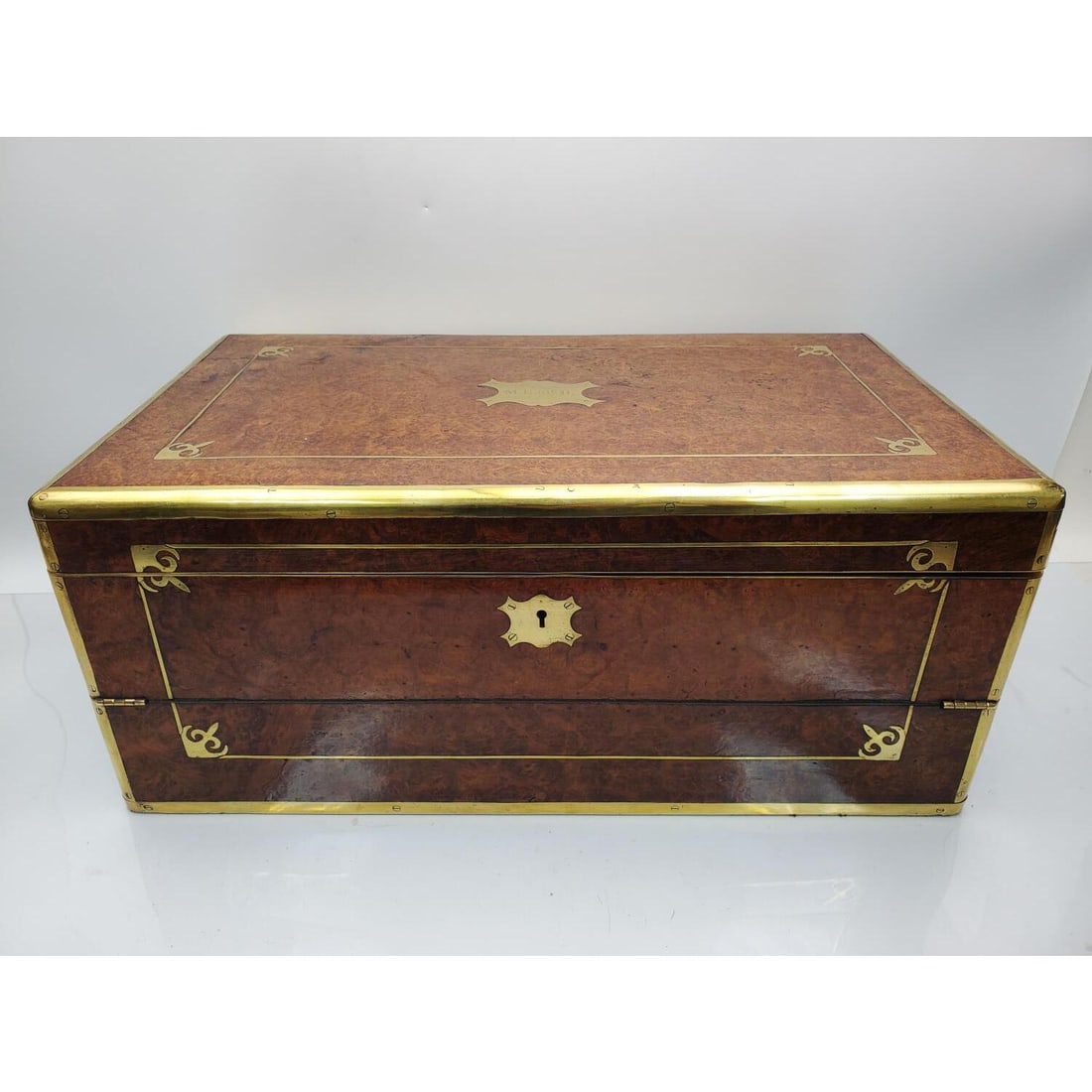 Antique English Burr Walnut Travel Writing Box (1 of 10)