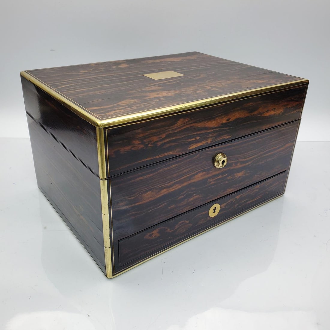Antique English Coromandel Wood Jewelry Box (1 of 6)