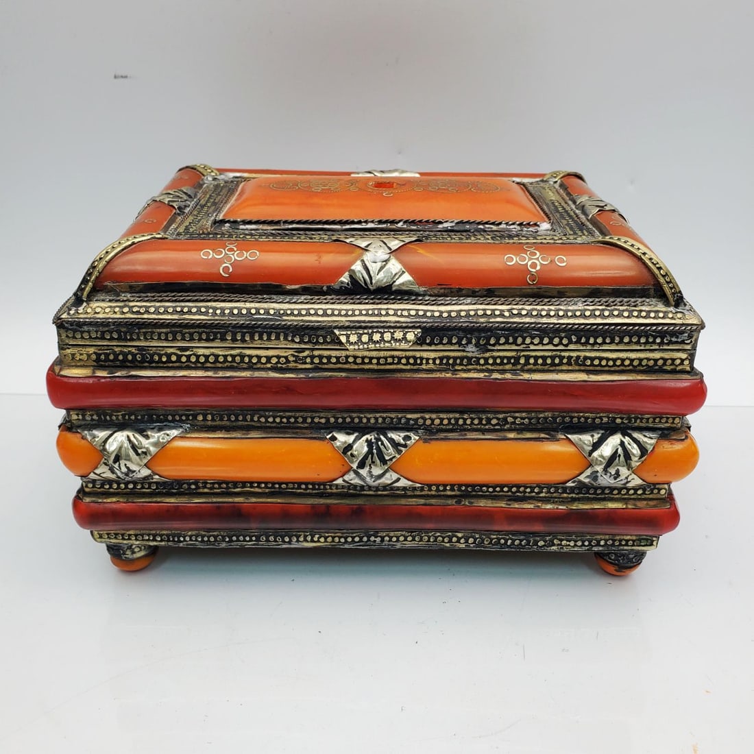 Vintage Moroccan Bakelite Jewelry Casket Box (1 of 5)