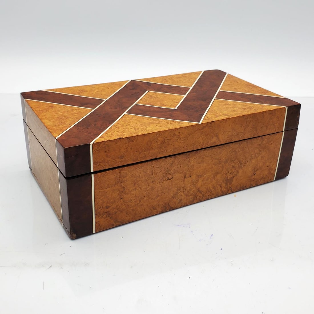 Vintage Thuya Wood Box w/ Wooden Inlay (1 of 3)