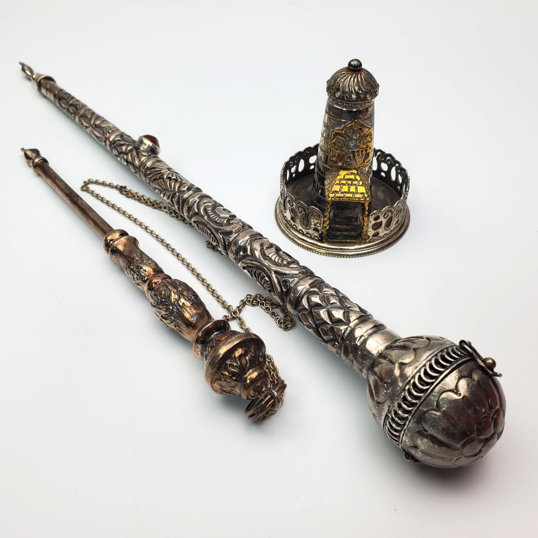 Unusual Judaica Lot of 3 Silver Items (1 of 5)