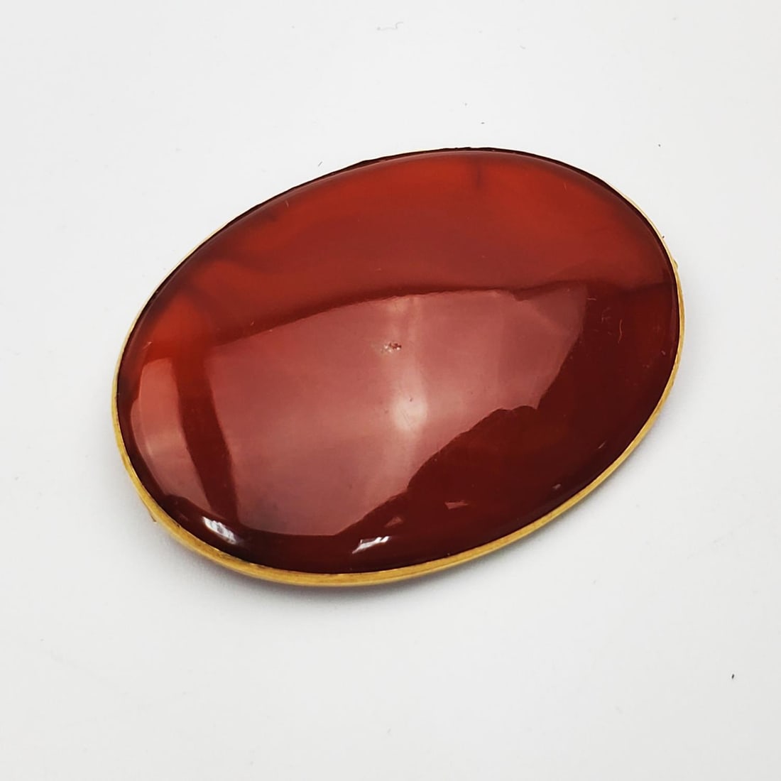 Vintage Large 18K Gold Mounted Cornelian Brooch (1 of 2)