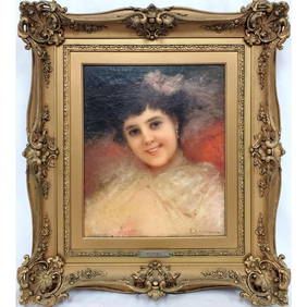 Antique 19th C. Signed Painting Oil on Canvas (1 of 5)