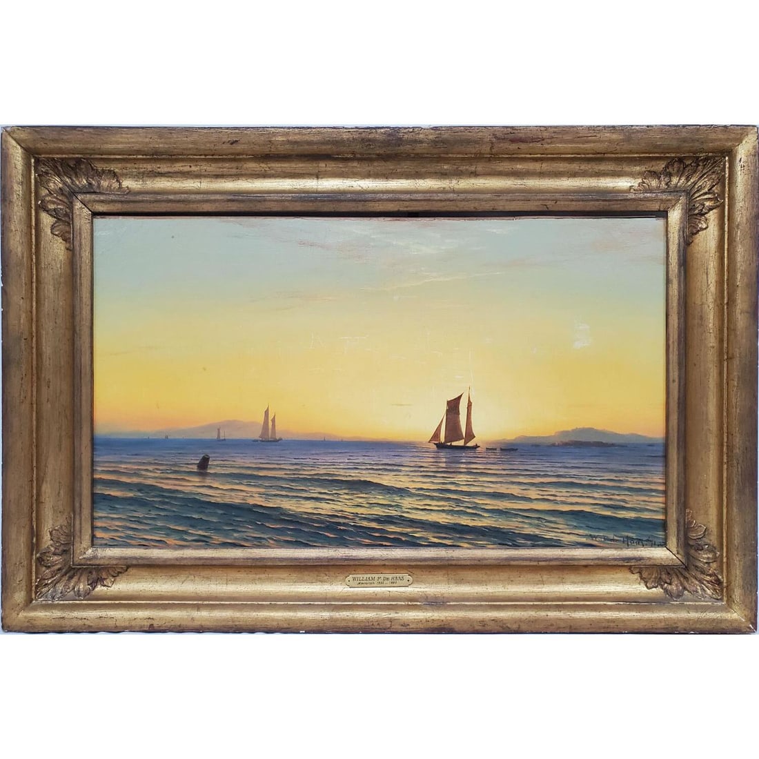 William Frederick de Haas, American (1830-1880), Painting, Oil on Canvas: William Frederick de Haas, American (1830-1880), Painting, Oil on Canvas. Signed & Dated '71 Lower Right. Along w/ 2 Paper Labels on the Verso Describing the Subject & Location. In Probably Its Origin