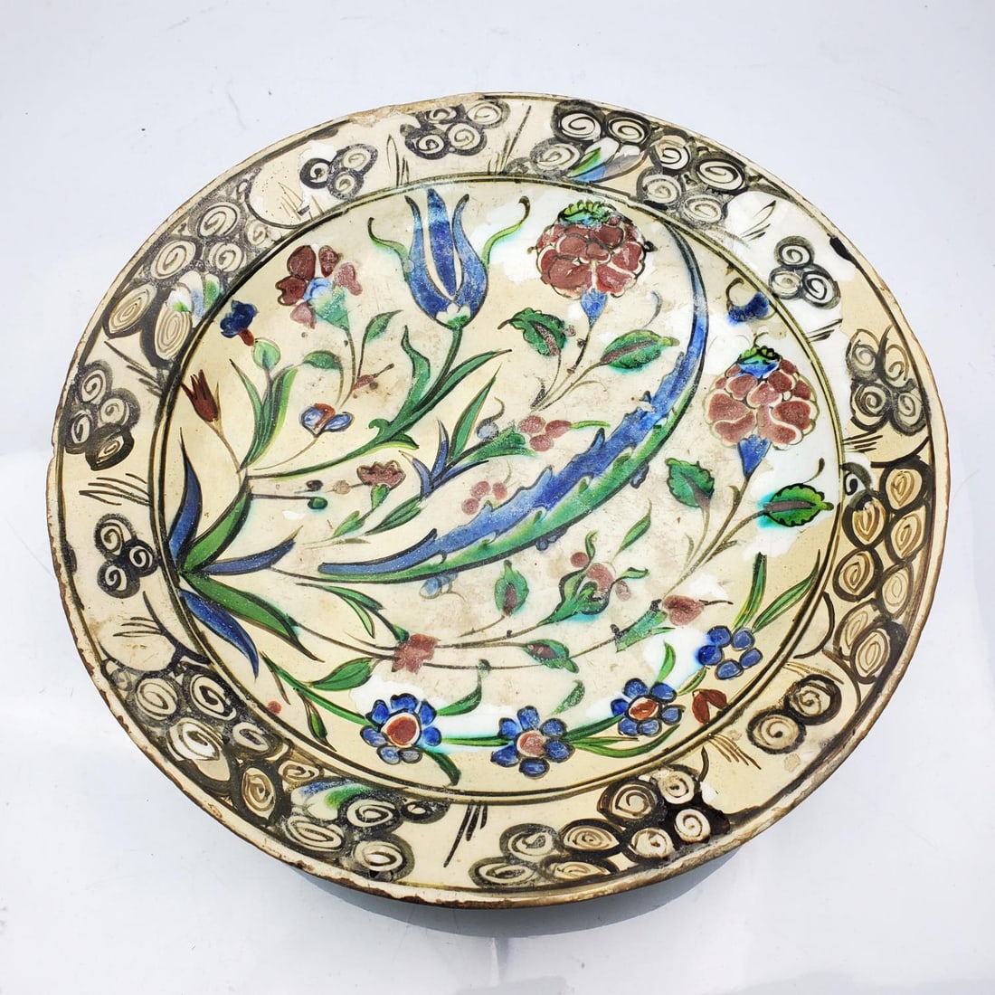 Antique Iznik Pottery Plate (1 of 3)