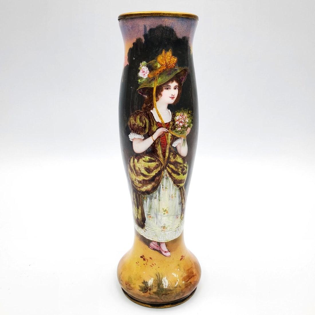 Antique 19th Century French Enamel on Copper Vase (1 of 5)