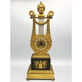 Fine Mid 19th C. French Empire Dore Bronze Clock (1 of 8)