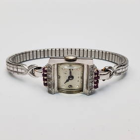 Art Deco 14K White Gold Mechanical Watch (1 of 4)