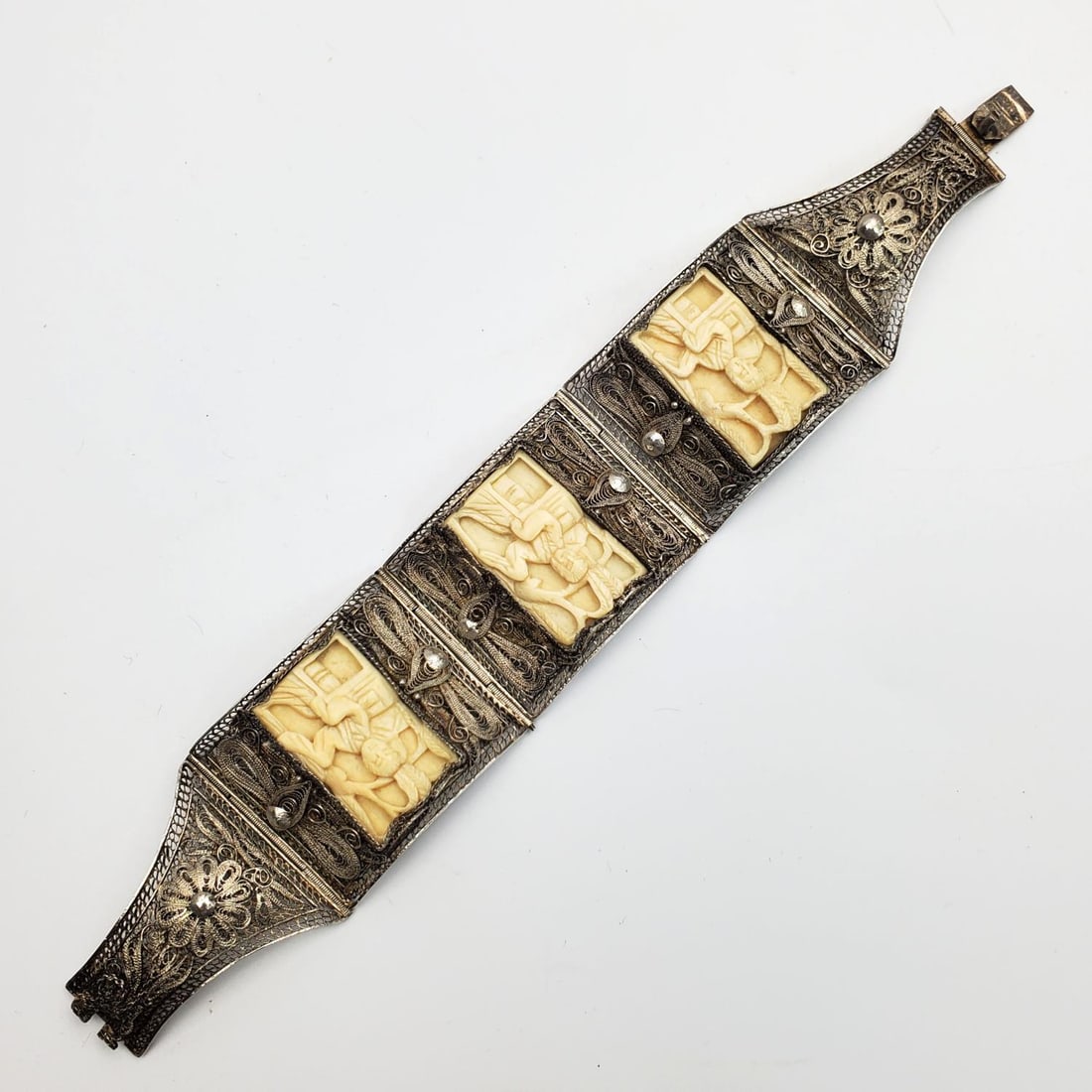 Old Chinese Filigree Silver Bracelet (1 of 6)