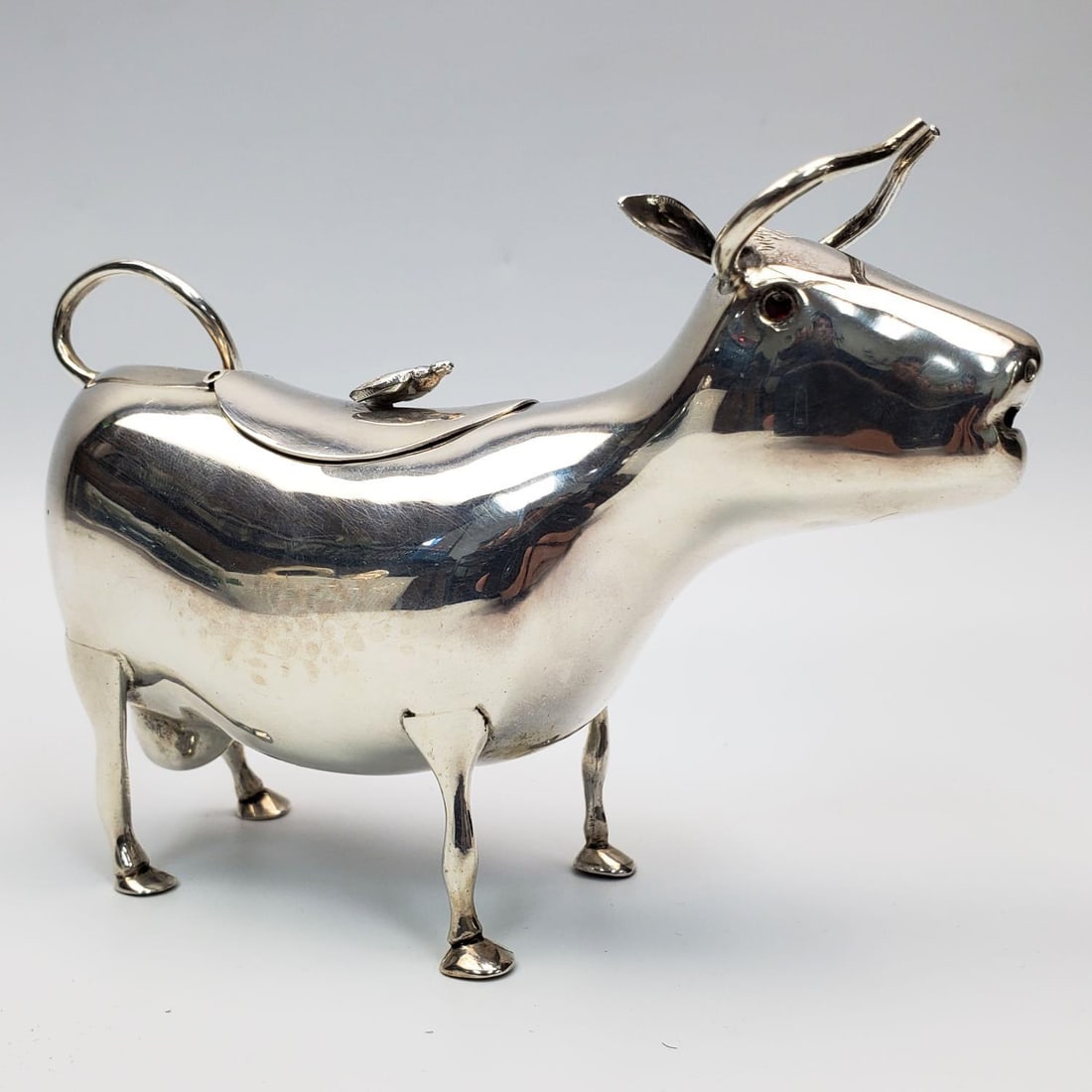 Antique Rare Dutch Sterling Silver Cow Creamer (1 of 4)
