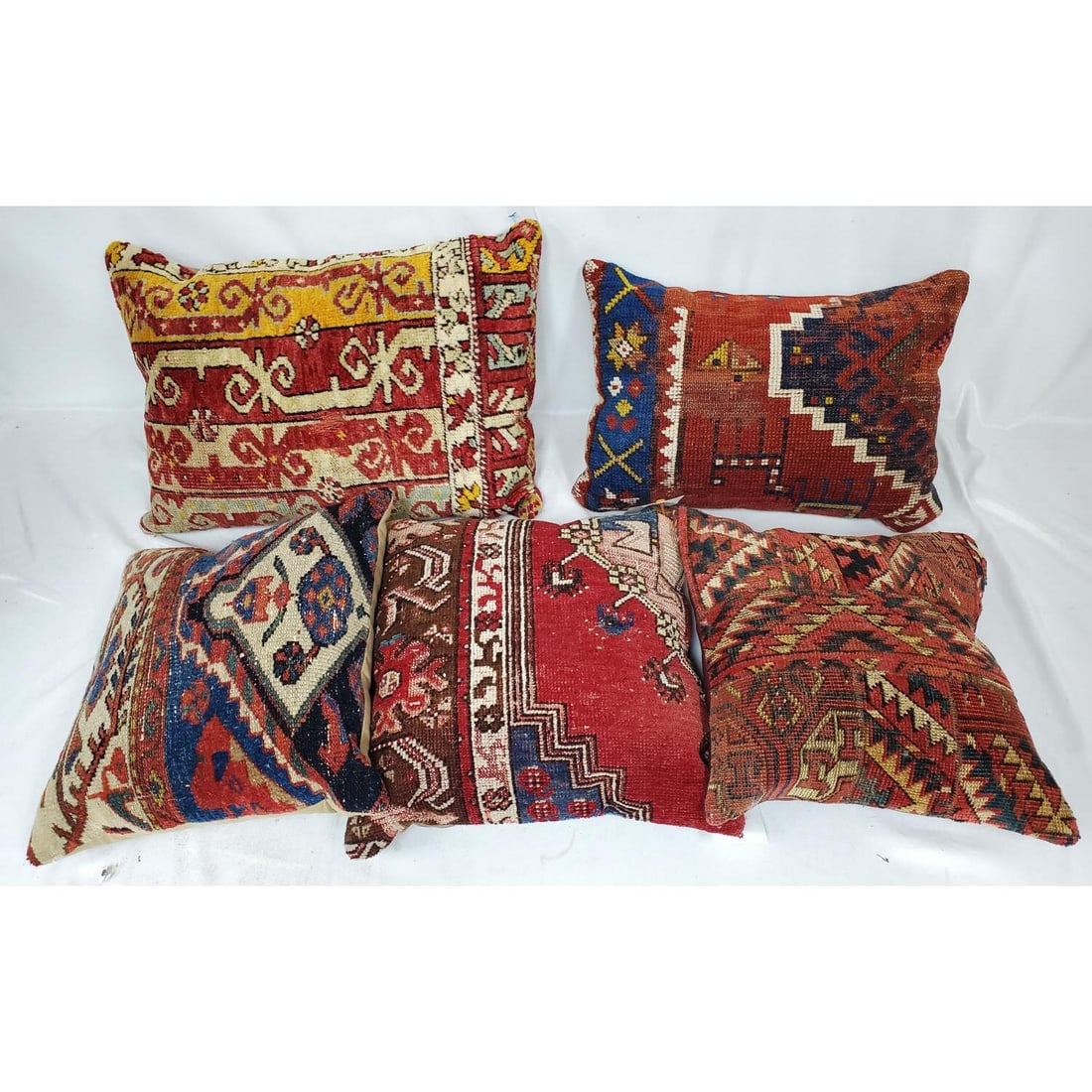 Lot of 5 Antique Persian Rugs Made Into Pillows (1 of 5)