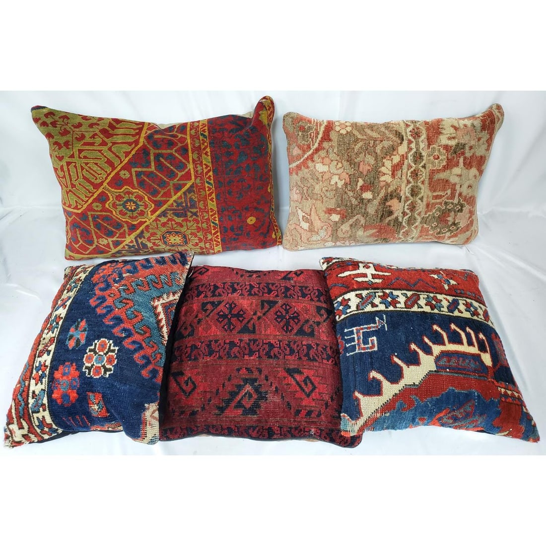Lot of 5 Antique Persian Rugs Made Into Pillows (1 of 6)