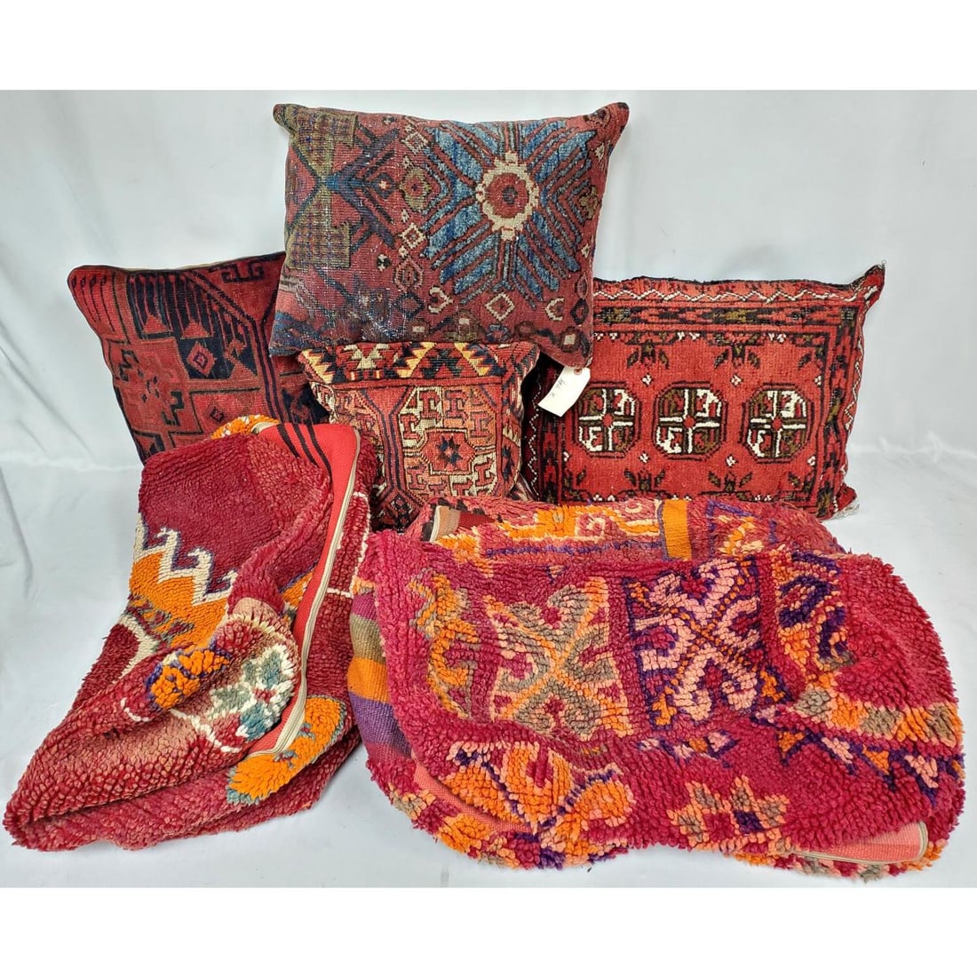 Lot of 5 Antique Persian Rugs Made Into Pillows (1 of 4)