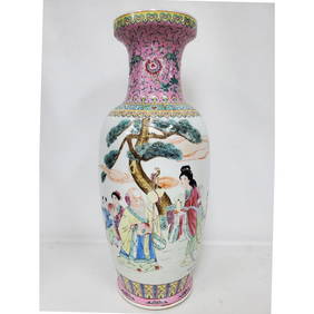 Large Signed Chinese Famille Rose Porcelain Vase (1 of 8)