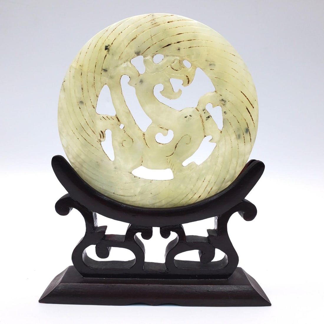 Chinese Probably White Jade Dragon Bi Disc (1 of 2)