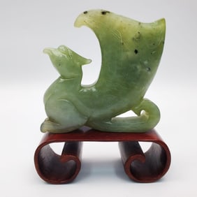 Antique Chinese Probably Jade Phoenix Statue