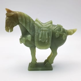 Antique Probably Jade Horse Statue