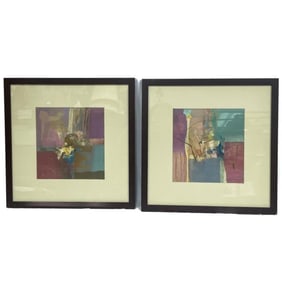 Lot of 2 Mixed Media Paintings Signed Chi Chun