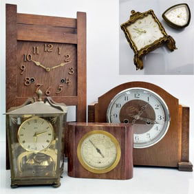 Group Lot of 6 Vintage Clocks