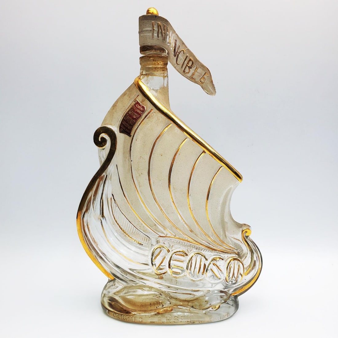 Vintage Larson Cognac "Invincible" Ship Bottle