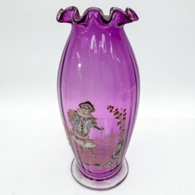 Antique Enameled "Rossler" Vase