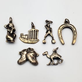 Lot of 6 Silver Jewelry Charms
