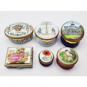 Lot of 6 Very Small Trinket Boxes
