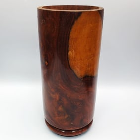 Vintage Carved Wood Vase