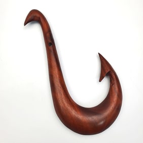 Vintage Hawaiian Wood Carved Fish Hook