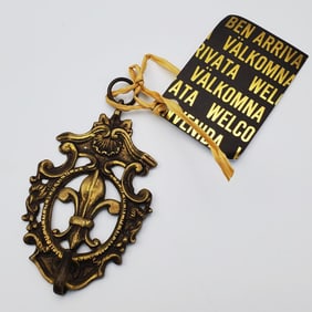 Bronze Pocket Watch Hook w/ Fleur De Lis