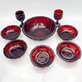 Lot of 8 Avon 1876 Cape Cod Glassware Items