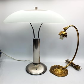 Lot of 2 Lamps Including 1 Brass Example