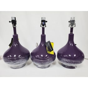Lot of 3 "Safavieh" Purple Lamps