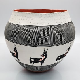 Louise Amos Acoma Pueblo New Mexico Pottery Bowl