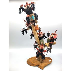 Hopi Native American Figure of Mudhead Kachinas