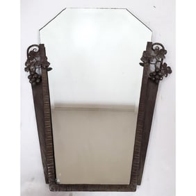 French Art Deco Cast Iron Mirror