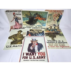 Lot of Vintage Reproduction War Posters From the 1960s
