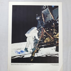 Moon Landing Poster Signed by Edwin Aldrin