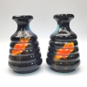 Pair of Antique Belgian Pottery Vases