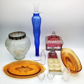 Large Group Lot of 21 Glass Items