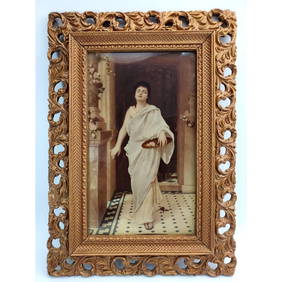 Antique 19th C. German Special Print Under Glass (1 of 4)