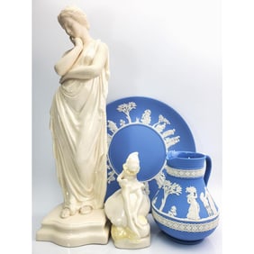 2 Vintage Irish Belleek Porcelain Figures & Others