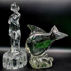 Lot of 2 Glass Sculptures Including Libby