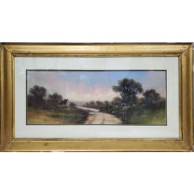 Large Signed Painting Pastel on Paper